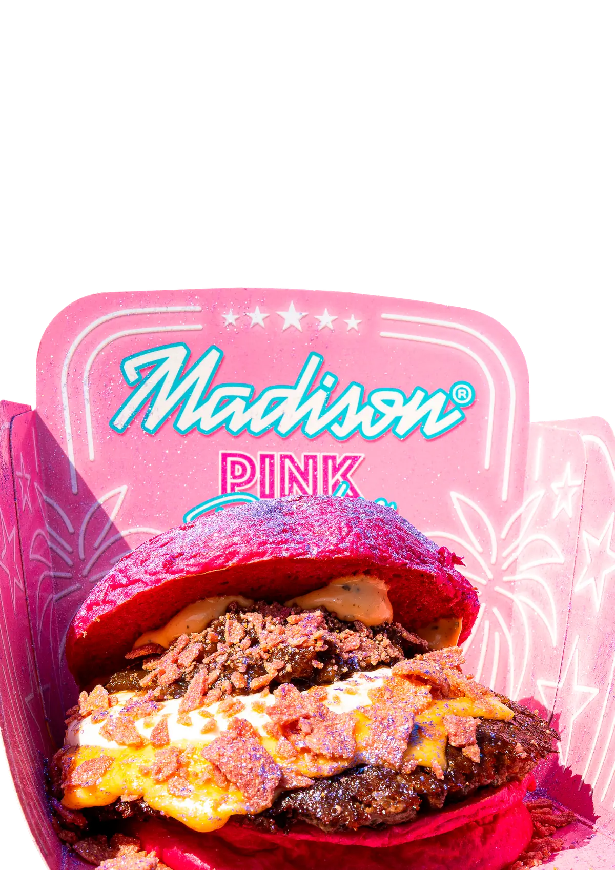 La Pink Paradise de Madison, la burger campeona, con pan brioche de Briox Baker