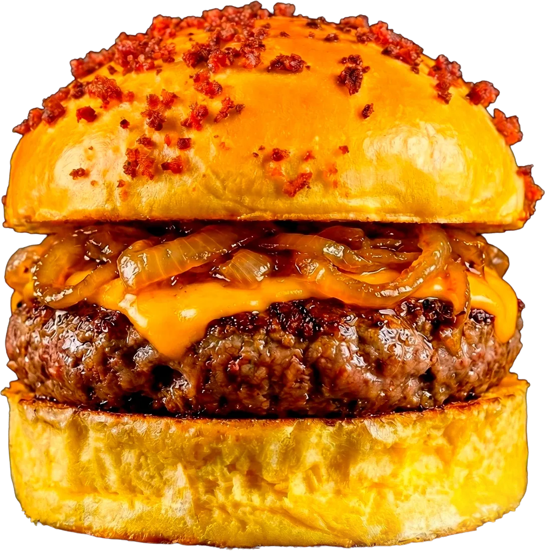 HIGH BACON montado en hamburguesa