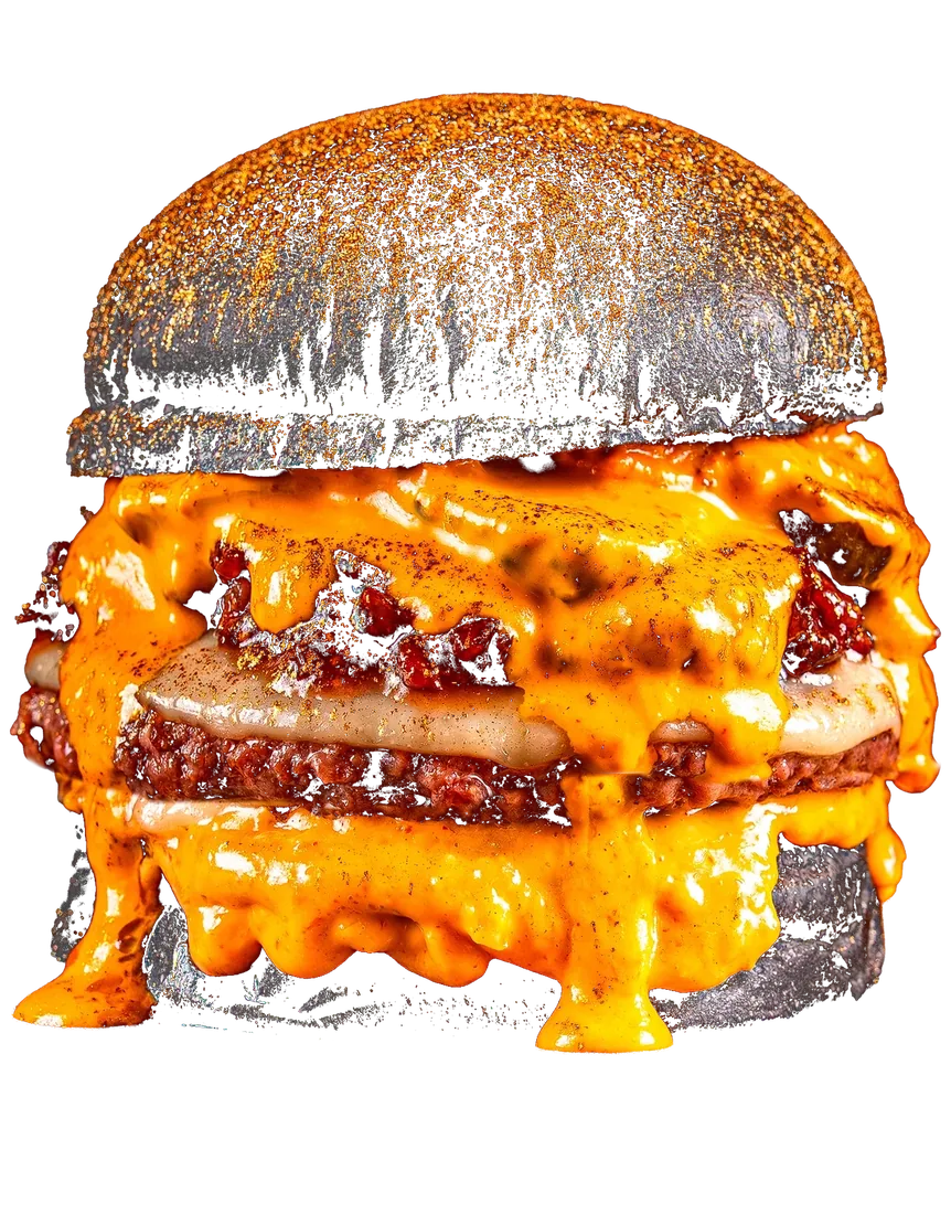 HIGH BLACK montado en hamburguesa