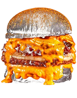 HIGH BLACK montado en hamburguesa